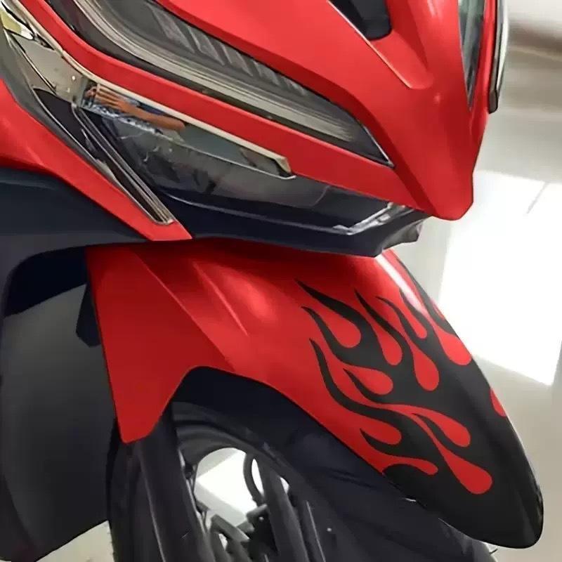 1Pc Flame Motorcycle Fenders Sticker Waterproof Self-Adhesive Vinyl Decal For Most Motorcycle Mudguard Decoration