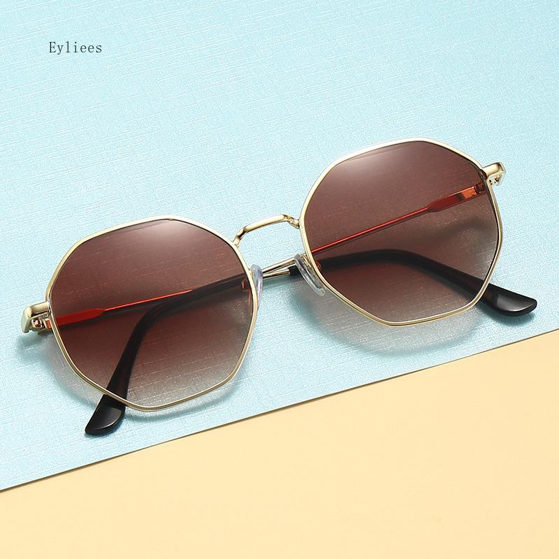 Personalized Multi Women's Sun Goggles New Fashionable Metal Polygonal Sunglasses Driving Travel Anti UV Sunshades Sunglasses