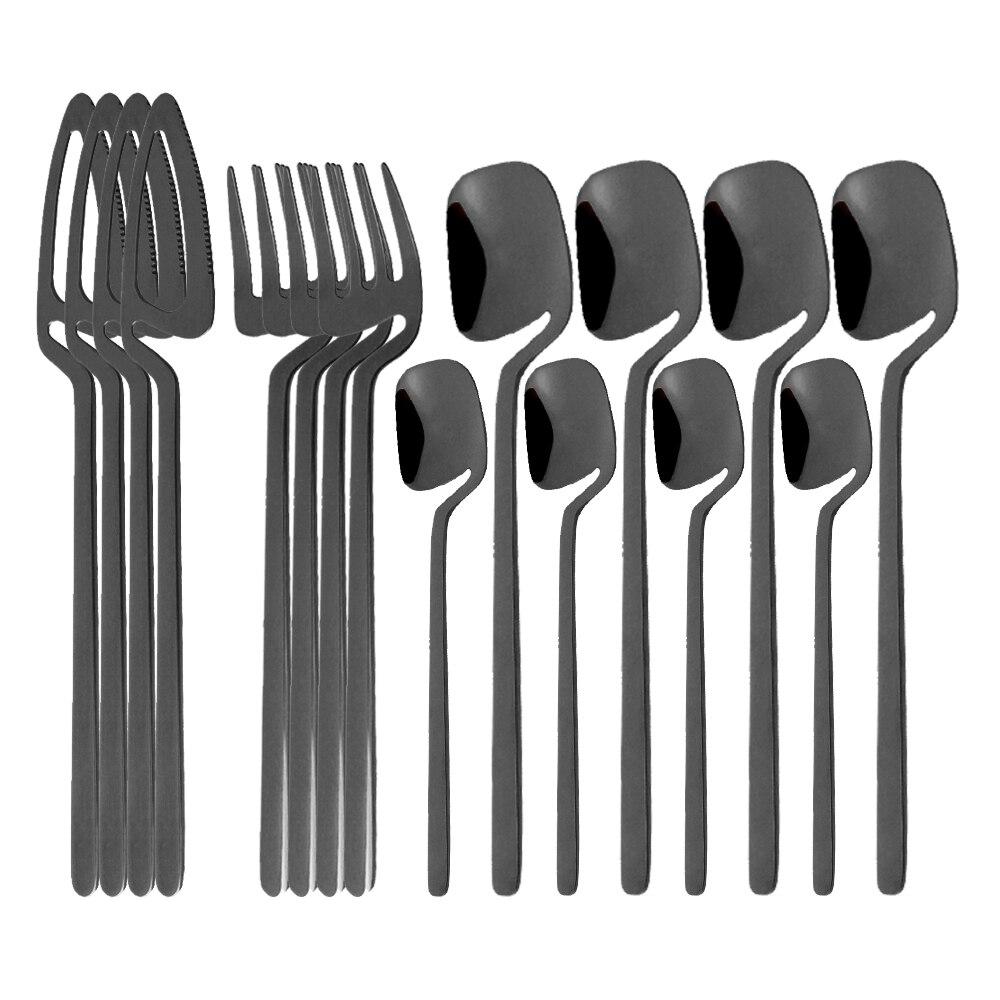 Sada 16 ks jídelního nádobí 18/10 Nerezová ocel Zrcadlo Stříbrná sada příborů Párty nůž na večeři Vidlička Lžíce Sada nádobí Drop Shipping