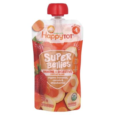 Happy Family Organics Happy Tot, Super Bellies, Stufe 4, Bio-Banane, Karotte, Erdbeere, 4 oz (113 gr)