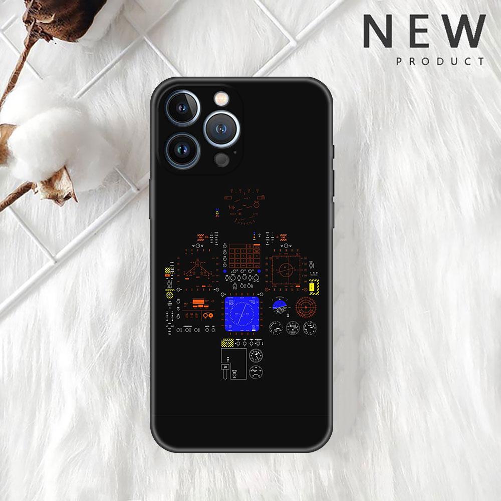Case For Apple iPhone 18 11 13 12 14 Pro 7 Plus XR X XS Max 6 6S SE Phone Funda Aviation Aeroplane Helicopter Cockpit Instrument