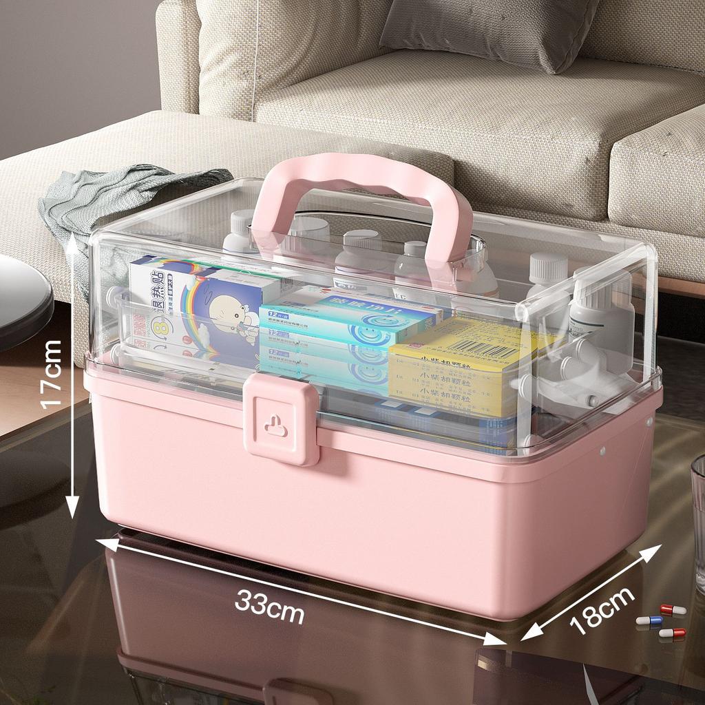 NEW Large Household Storage Box with Handle Medicine Box Moisture-proof Dustproof Grocery Multilayer Storage Box Home Storage