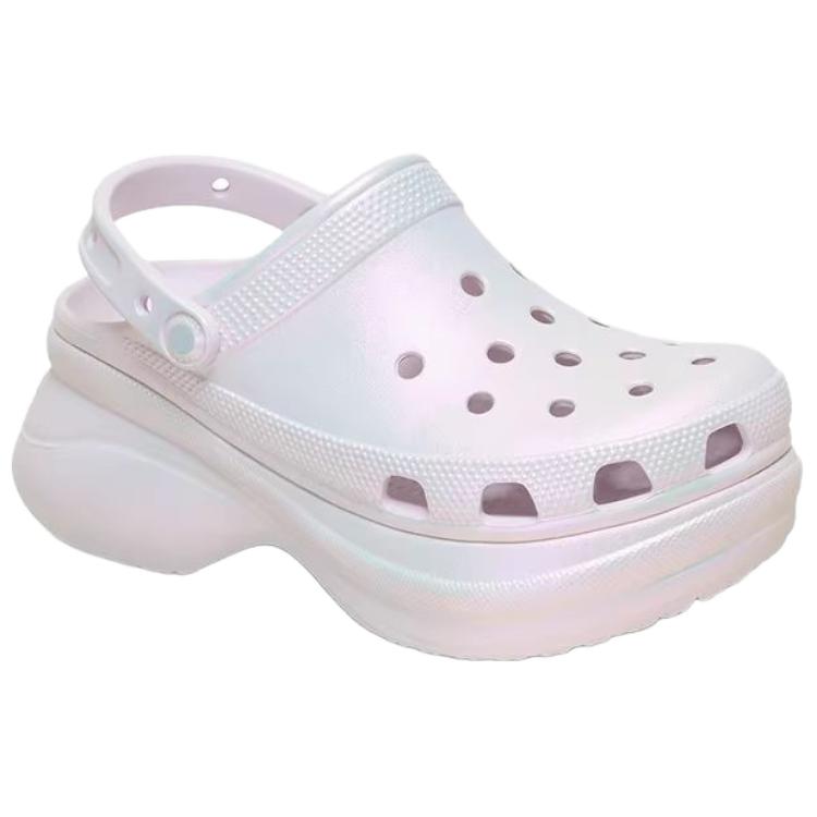 Crocs Comfortable Simple Hole Shoes Little Whale Women Shoes White Purple 213220-5DK