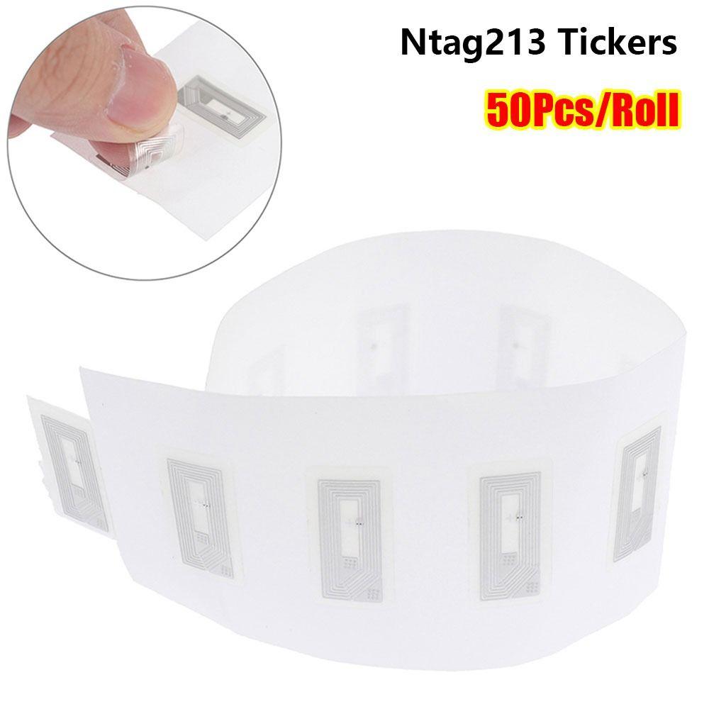 50Pcs 1K S50 NFC Chip NTAG213 Sticker Block 0 Rewritable RFID Tag  for Cellphone NFC Application