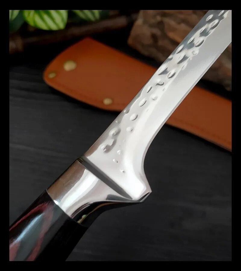 Metzger-Ausbeinmesser aus Edelstahl, Lasermuster, Spaltmesser, Fischmesser, Gemüse- und Obstschäler, Fleischschneider für die Haushaltsküche