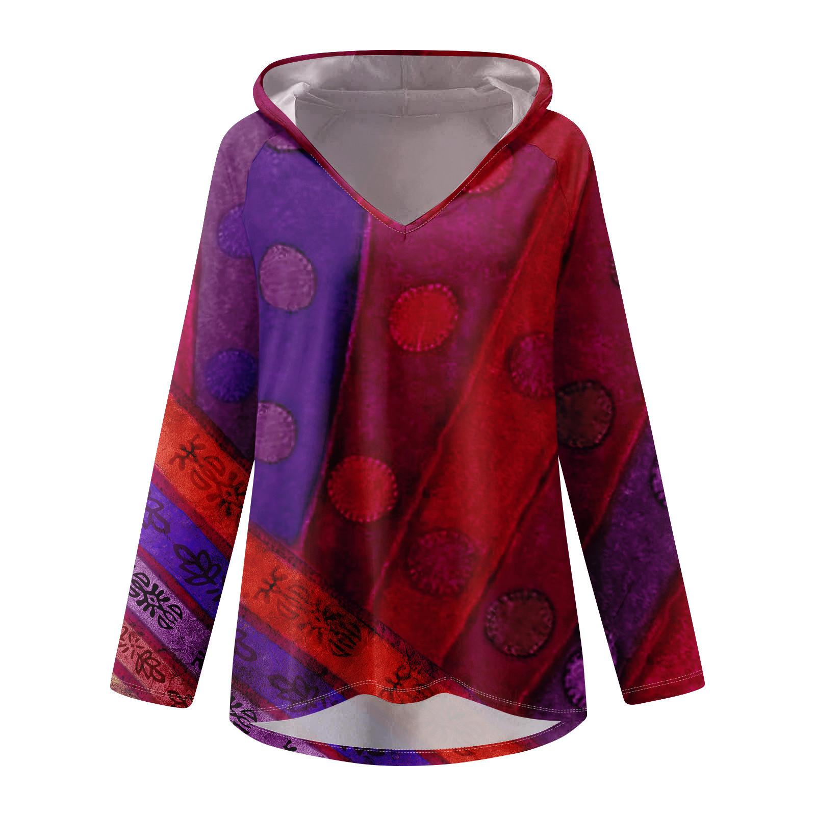 

Женские свободные топы с V-образным вырезом и капюшоном с длинными рукавами, повседневные топы, домашние пижамы для отдыха, топы XXL красный