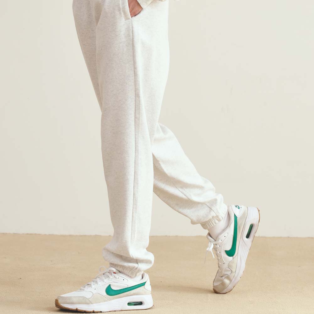 THE GREEN LAB Essential Jogger Pants [White Melange/Black]