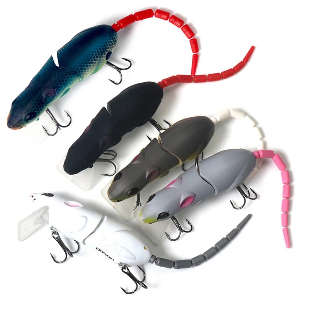 Esca artificiale a forma di topo da 15,5 cm, in plastica, per la pesca di lucci. Esca artificiale a forma di topo, crankbait, ideale per la pesca di lucci.