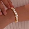 Handmade Paperclip Chain Women Bracelet Jewelry Cubic Zirconia Bangle  Female Lady Girl