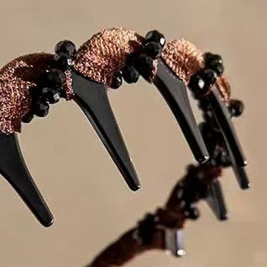 Rhinestone Hairband Elegant Vintage Non Slip Hair Hoop for Women Girls Fashionable Bridal Hair Accessory