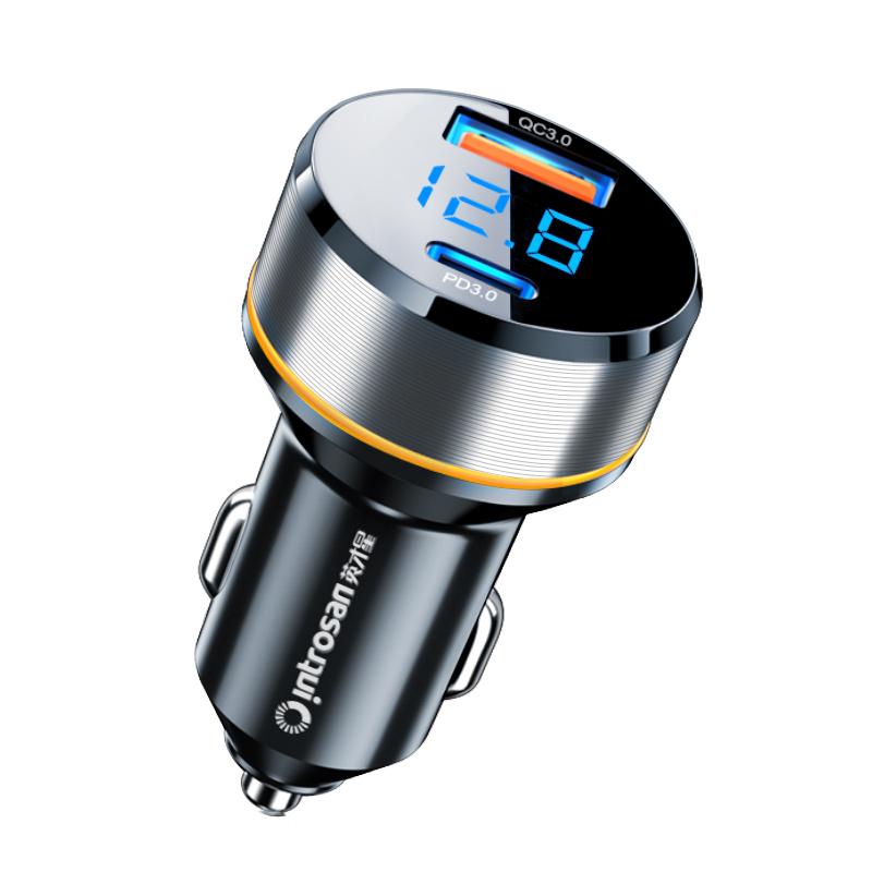 

2-портовый USB-адаптер для автомобильного зарядного устройства 18 Вт USB-A QC3.0% 2B20W USB-C PD3.0 для быстрой зарядки с синим светодиодом для iPhone 12 13 14 14Pro 14 Pro Max для Xiaomi 13pro для