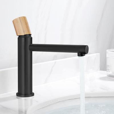 Schwarzer Wasserhahn, Badezimmer-Waschtischarmaturen, Warm-/Kaltwassermischer, Kran-Deckmontage, Einloch-Badewannenarmatur, Messing-Finish