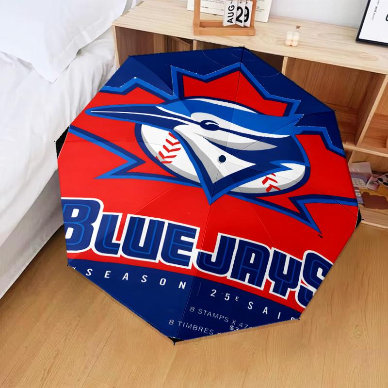 Blue Jays Baseball Season Umbrella Folding umbrella, automatic umbrella 8-Frame for Travel, camping Use Gift for Halloween Christmas