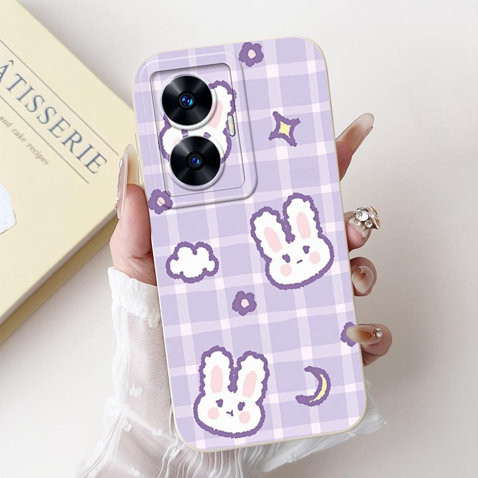 For Realme C55 Case RMX3710 Silicone Cute Cat Fashion Butterfly Flowers Love Painted Cover For Realme Narzo N55 Phone Case Funda