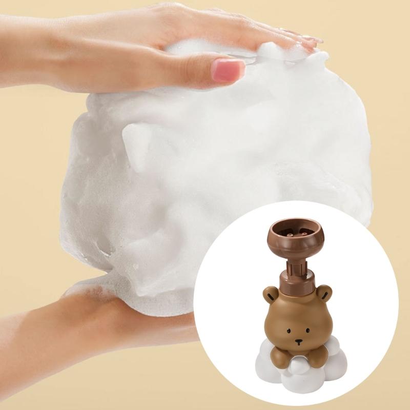 Cartoon Bear Shape Foam Soap Dispenser Foam Dispenser for Bathroom Refillable Hand Sanitizers and Shampoo Pump Bottle