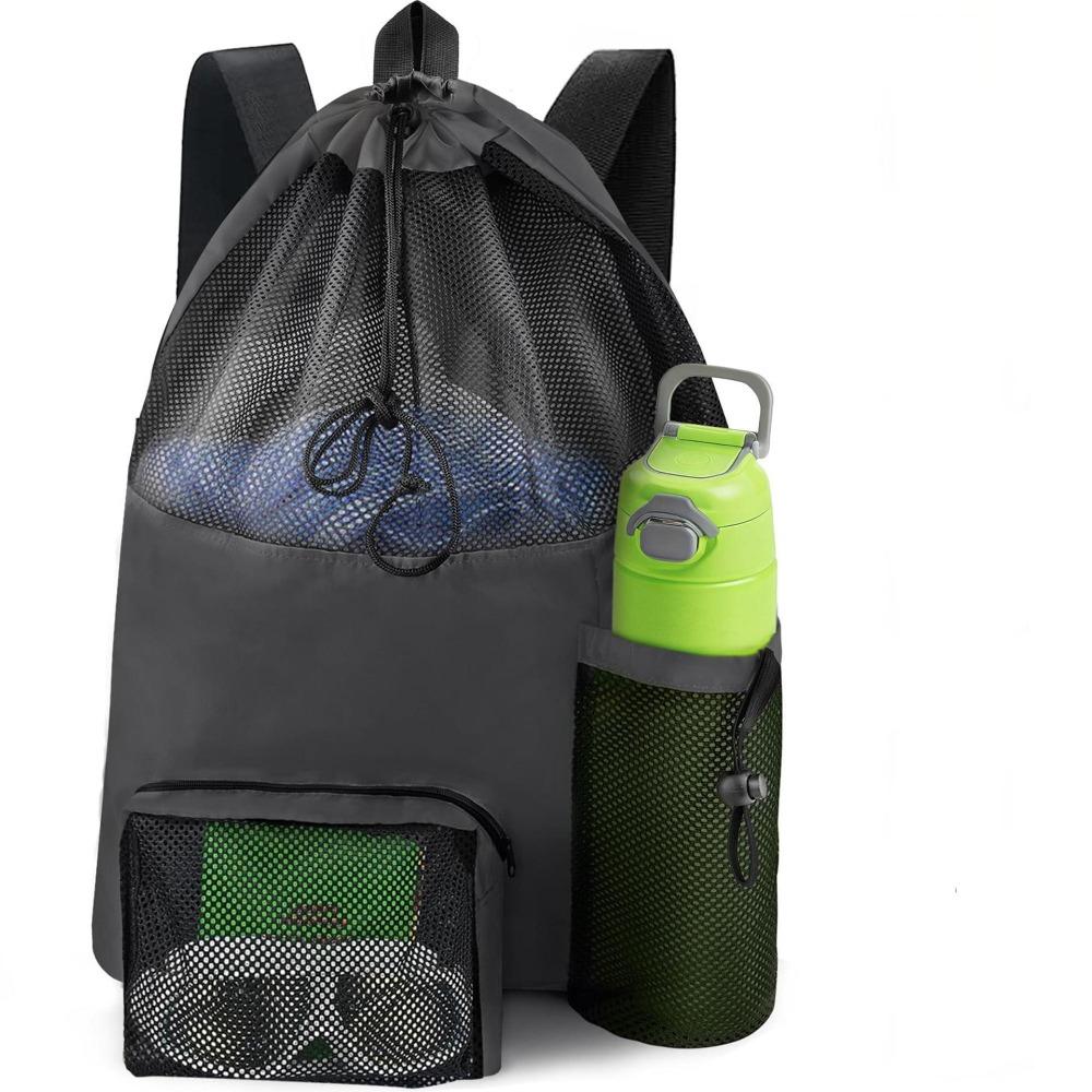 Mesh Swim Bag Drawstring Mummy Backpack Durable Swimming storage bag  Workout Gear