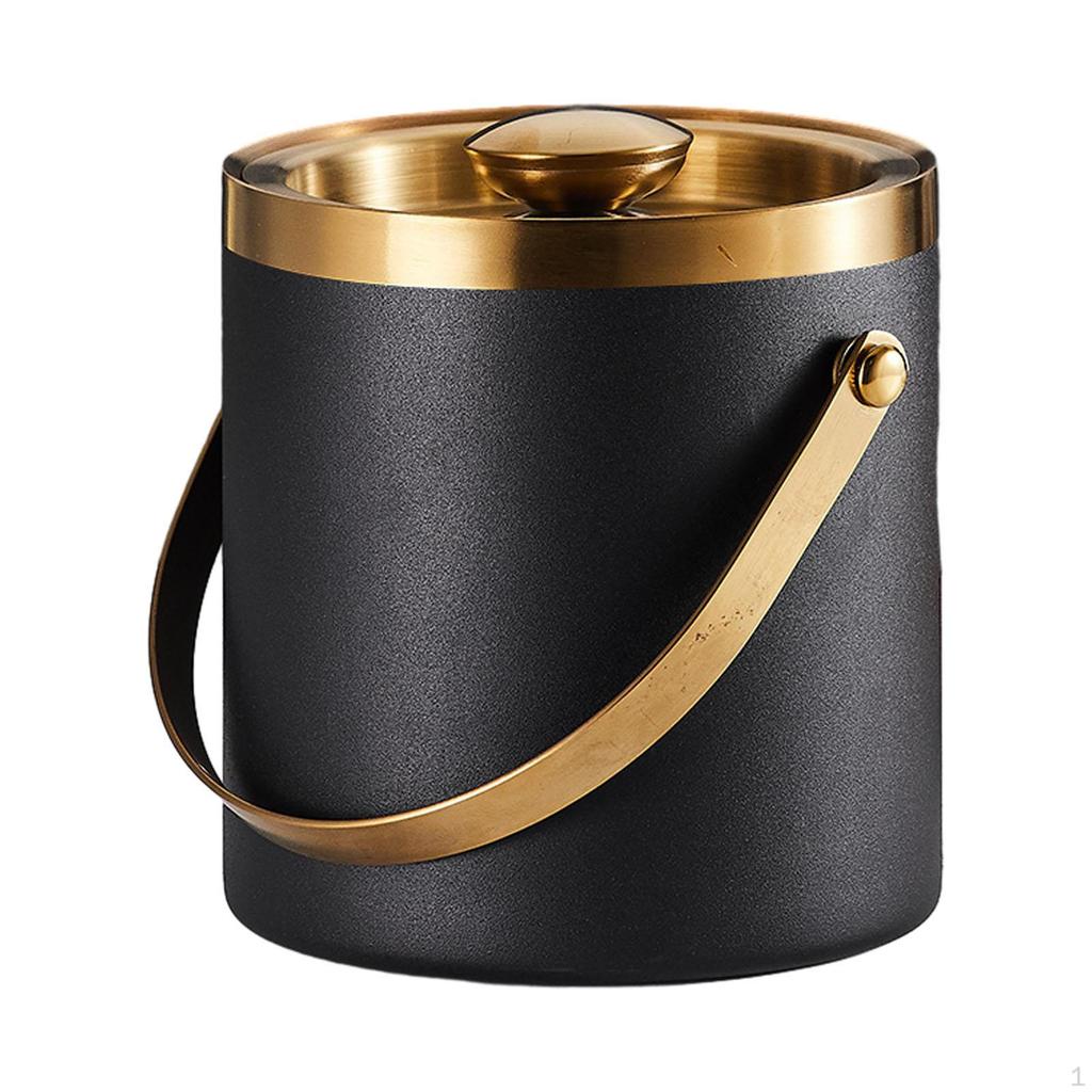 Elegant Stainless Steel Ice Bucket with Easy Grip Handle