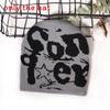 Style Street Alphabet Knit Hat With Thermal Acrylic Material For Fall Seasons