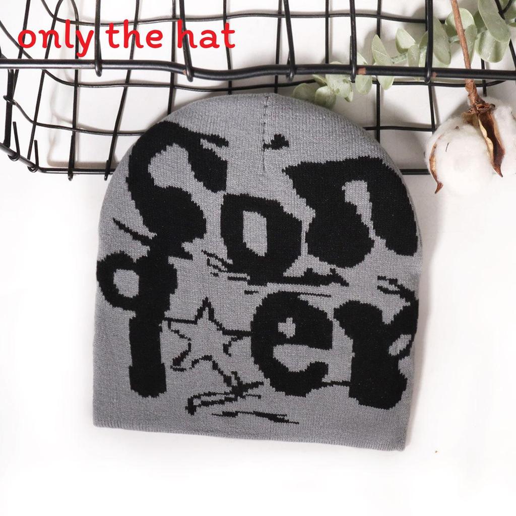 Style Street Alphabet Knit Hat With Thermal Acrylic Material For Fall Seasons