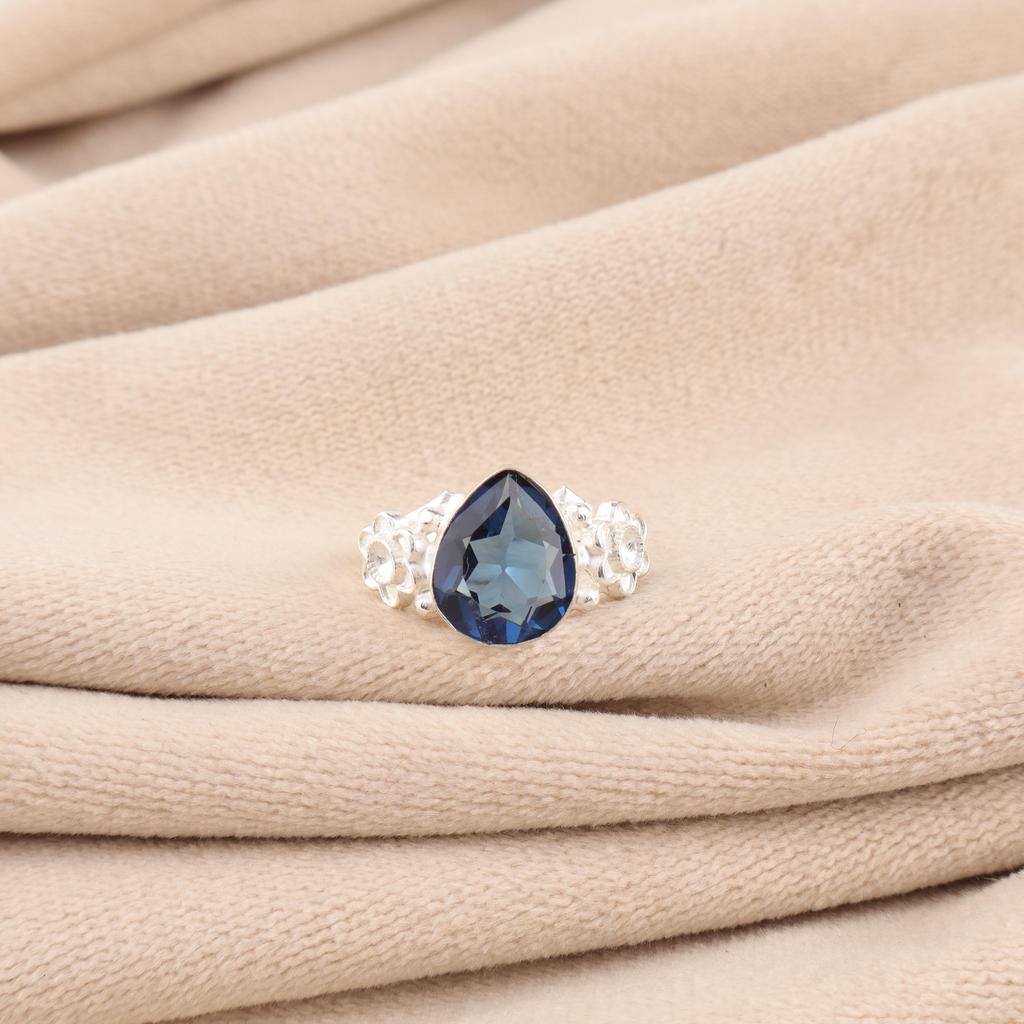 London Blue Topaz Jewelry, 925 Solid Sterling Silver Ring, Handmade Gemstone Jewelry Ring For Memorial Day