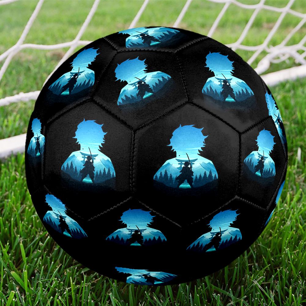 1pc Demon Slayer Kimetsu No Yaiba Football Soccer Ball Size 5 Indoor Soccer Ball Fashion Colorful  Backyard Game -Great For Sports Fans Gift HE5