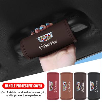 Car Roof Handle Cover Door Armrest Leather Covering For Cadillac Escalade Tiburon Deville Seville XT5 XTS CTS BLS SLS DTS SRX Metal