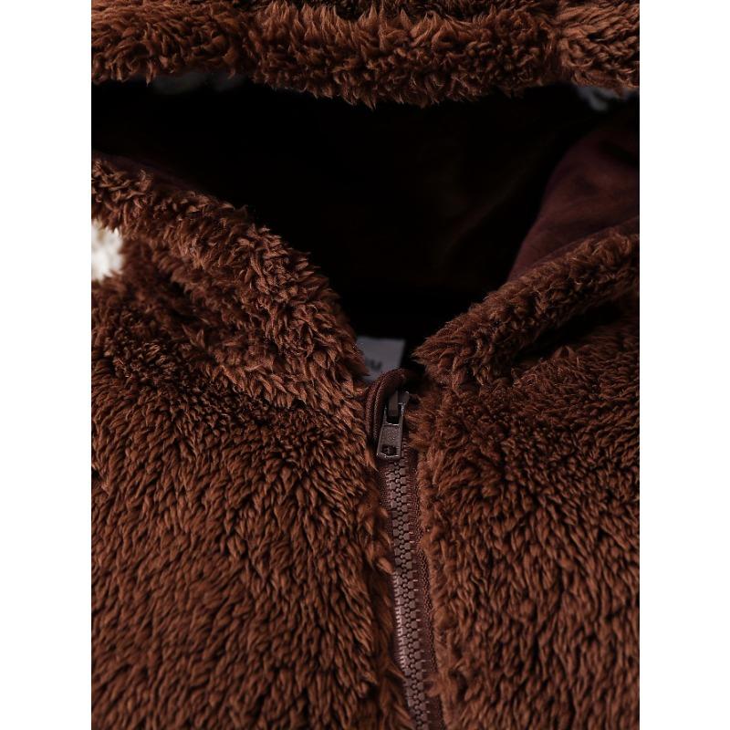 Dětské jednobarevné teplé sametové medvědí uši s kapucí, dlouhý rukáv, body pro batolata a holčičku podzim zima