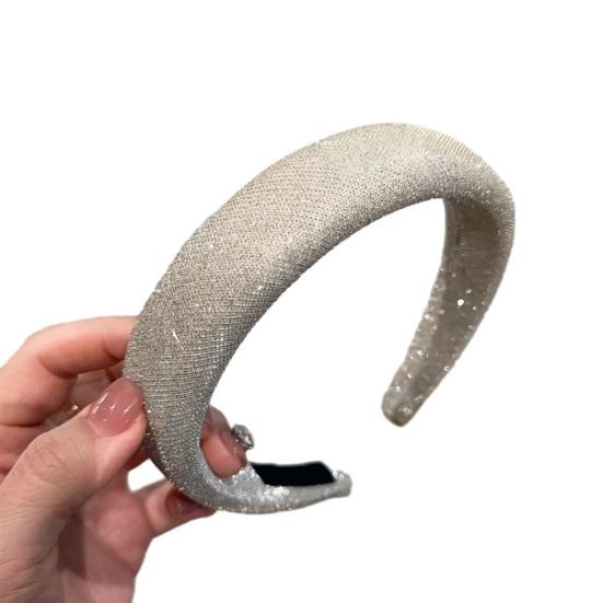 Damen Stirnband Funkelnde Strasssteine Schwamm Verdickte Füllung Rutschfestes Design Haarreif Flexible Passform Haaraccessoire