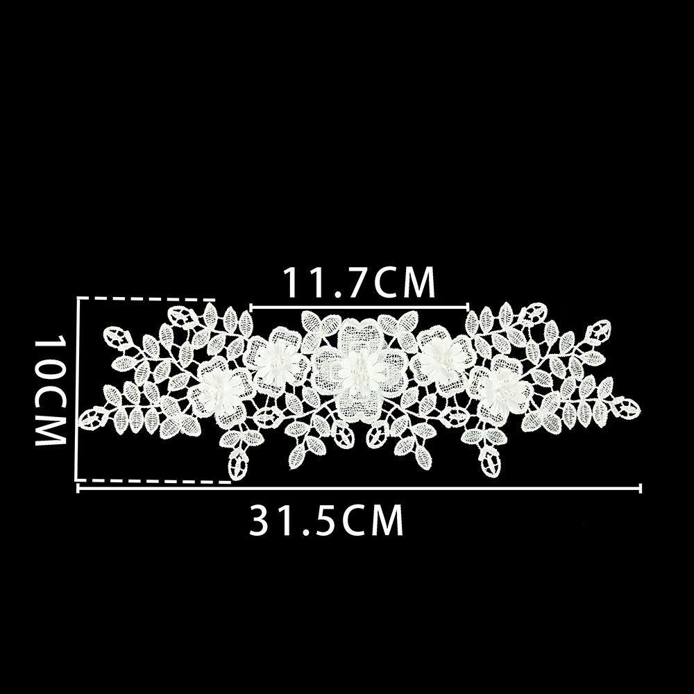 Black And White I Polyester Embroidery Bead Embroidery Sewing Lace Collar Diy Decorative Clothing Single Flower Accessories Clothing Accessories