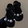 Pearl Bow & Polka Dot Shoe Charms Set, Elegant Black & White Floral Decorations with Rhinestone, Luxury Shoe Accessories