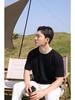 Minimalist Summer Crew Neck Tops Unisex T-shirt  Solid Color Unisex Lightweight T-shirt for Women and Men YG-247