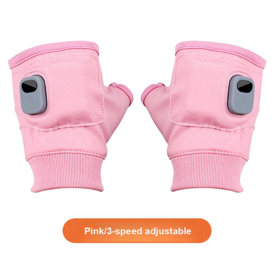 2 Pcs USB Graphite Quick Heating Gloves Game Office Outdoor Half Finger Smart Temperature Control Long Battery Life Warming Hand Warmer