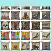 Halloween Animal Print Cushion Cover Cotton Linen Pillow Case With Invisible Zipper For Home Decoration