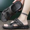 Black Male Genuine Leather Sandals Summer Casual Men Shoes Vacation Beach Shoes Fashion Outdoor Non-Slip Sneakers