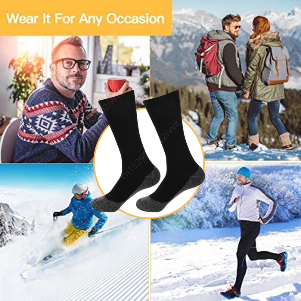 1/2Pairs Thermal Heated Socks Winter Self-Heating Socks Soft Elastic Thicken Anti-Slip Socks For Women Men Outdoor Ski Tube Sock