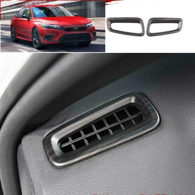 For Honda Civic 2022-2024 Matt Wood Grain Console AC L&R Air Outlet Vent Trim 2p