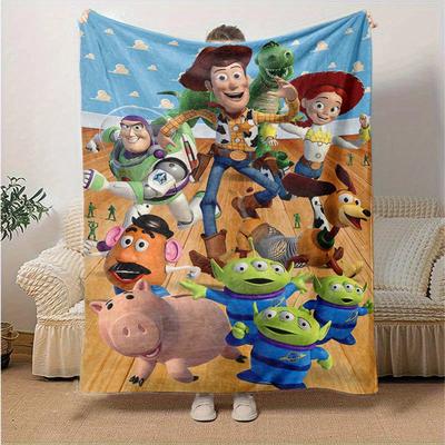 1pc, Toy Story Characters Throw Blanket Home Decor, Couch Cover, Outdoor, Gift for Friends, Flannel Blanket, Bedroom, Living Room, Travel