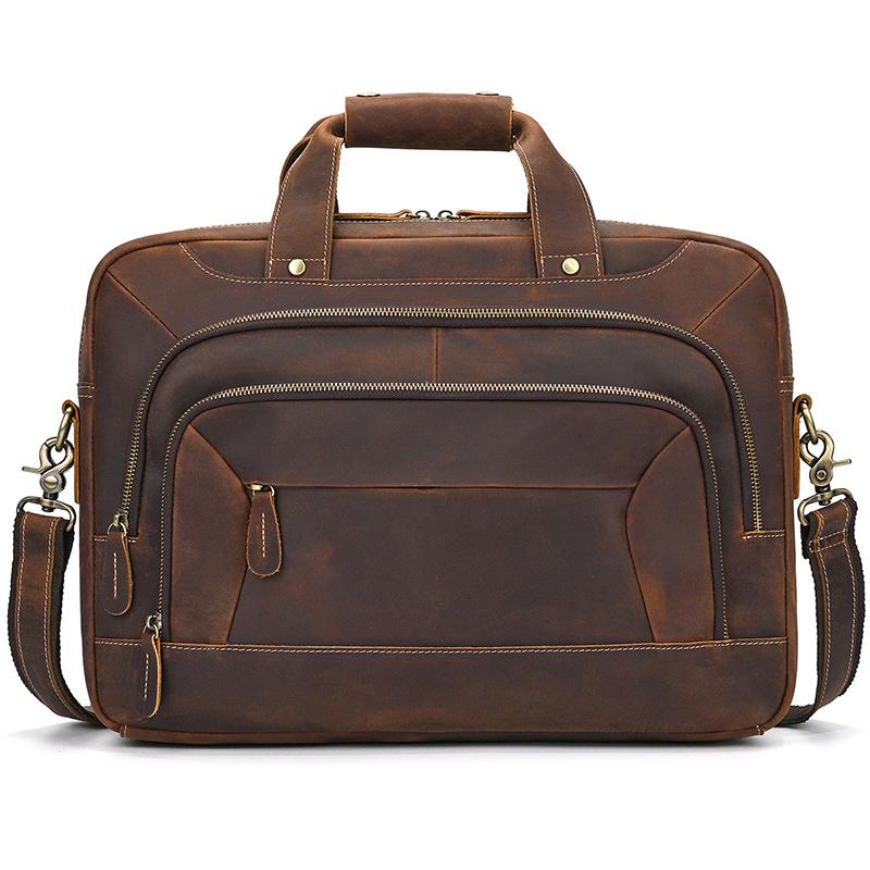 Briefcase Bag Men's Genuine Leather Briefcase Male Man Laptop Bag Natural Leather for Men Messenger Bag Large Vintage Men Bag
