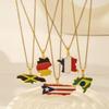 Unisex World Map Jamaica Pendant Necklace