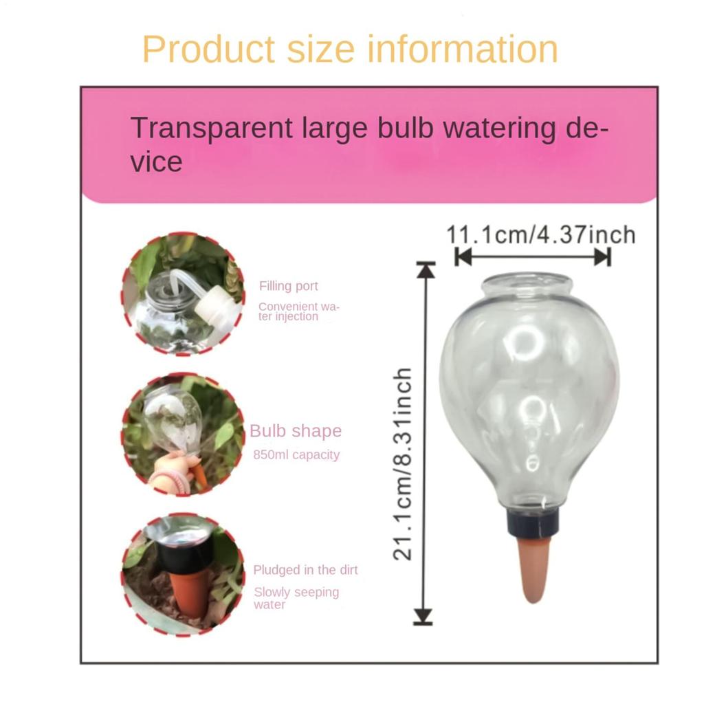 850ml Self Watering Water Ball Slow Release Irrigation Spikes Plastic Watering Bulbs For Indoor Garden Yard Backyard Plants