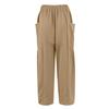 Women Plus Size Wide Leg Pants Middle Waist Summer Baggy Pants With Pockets