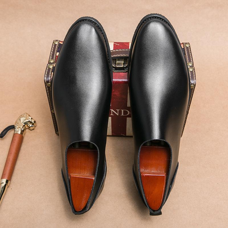Men's Shoes New Business Dress Casual Shoes Men's Soft Leather Pointed Leather Shoes Men's British Foot Loafers