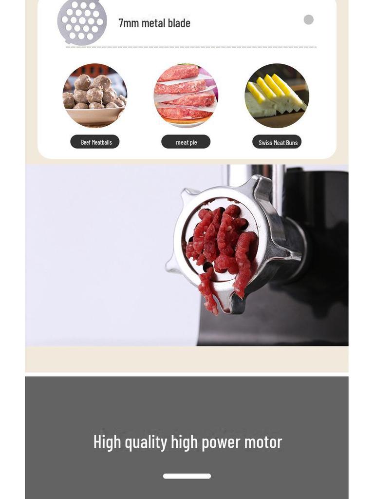 Automatický mlýnek na maso a plnička klobás z nerezové oceli evropského standardu: Multifunkční zařízení do zásuvky pro domácnost