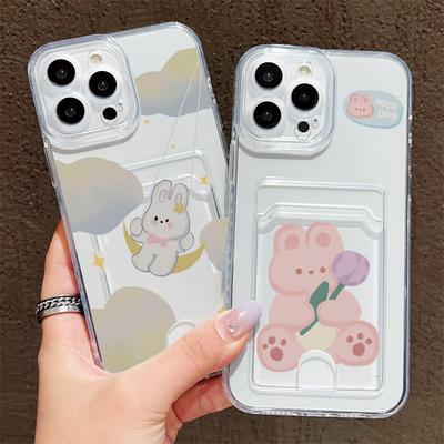 Kartenfachhalter Silikon Geldbörse Tasche Hülle Für Samsung S23 S24 S25 Plus iPhone 17 16 14 13 Tecno Spark 10C Infinix Note 30 Hülle Transparent Handy Bumper