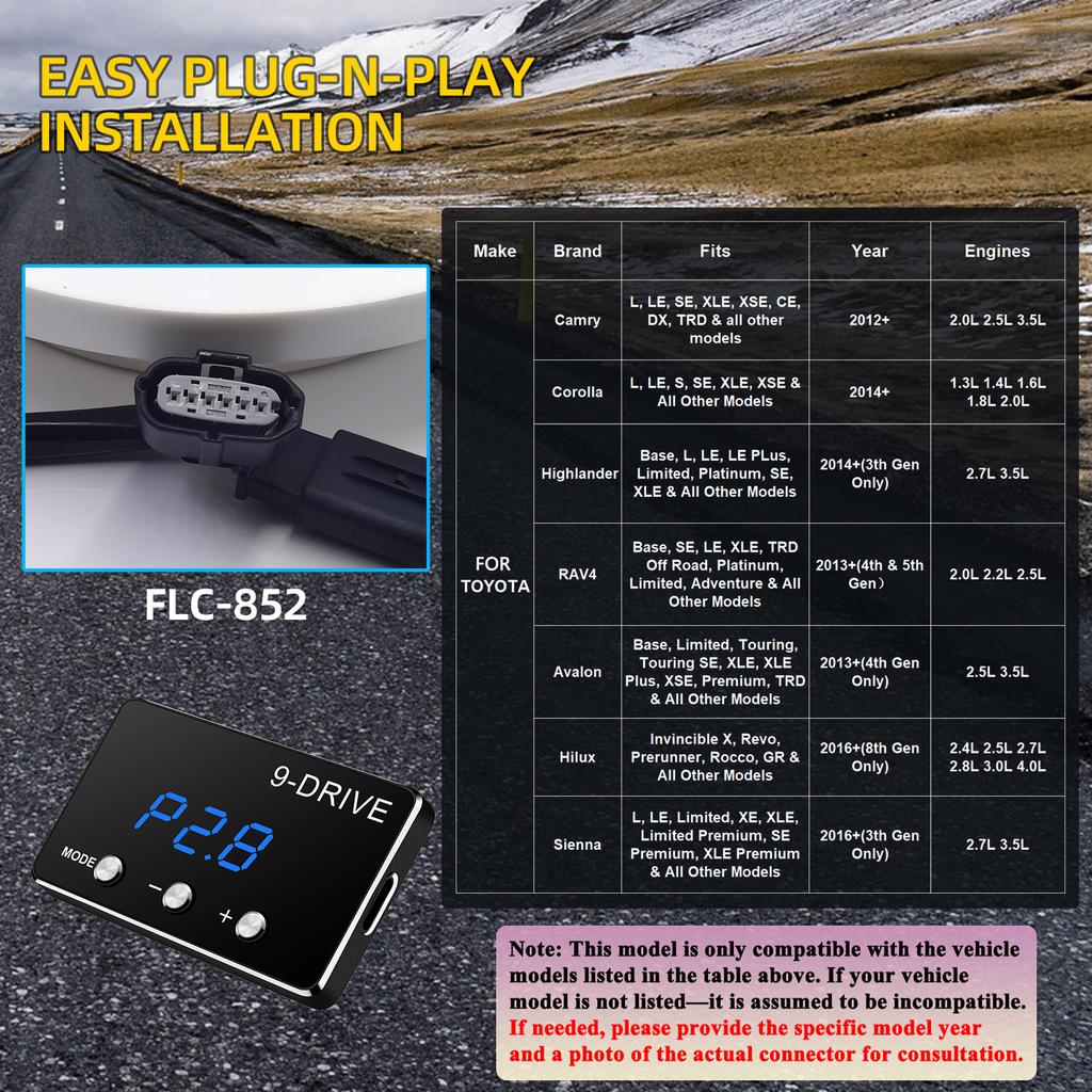 Car Electronic Throttle Controller Accelerator Tuning 9 Drives 5 Modes Racing Accelerator Potent Booster For BMW For Ford Ranger