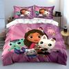 Purple Cat & Girl Bedding Set Bedding Duvet Cover Set Duvet Cover Pillowcases (1 * Duvet Cover 2 * Pillowcases, Without Duvet Insert)