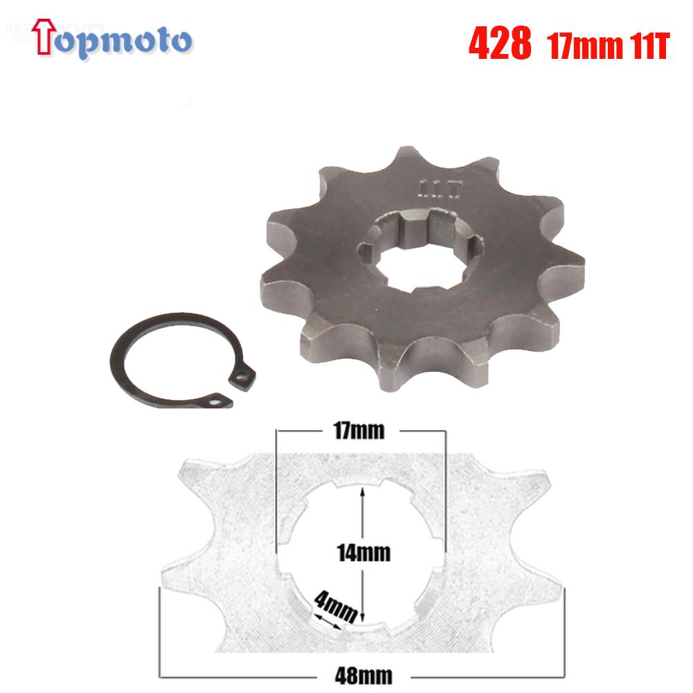 428# 17mm Teeth Front Engine Sprocket 10 11 12 13 14 15 16 17 18 19T For Dirt Pit Bike ATV Quad Go Kart Buggy Scooter Motorcycle