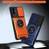 For Samsung Galaxy A07 4G Magnetic Case Ring Holder Foldable Kickstand TPU PC Phone Cover with Camera Lens Slider