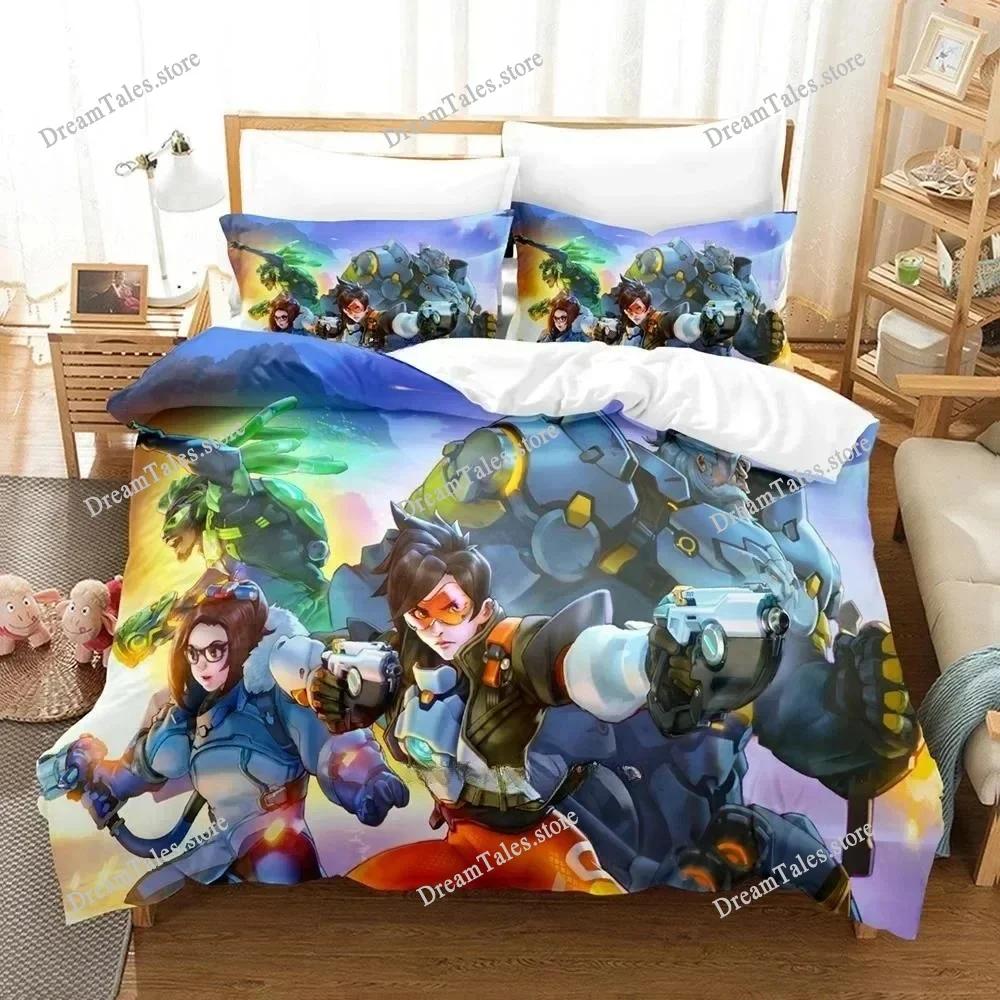 New Overwatch 2 Invasion Bedding Set Single Twin Full Queen King Size Bed Set Adult Kid Bedroom Duvet Cover Sets 3D Print Game