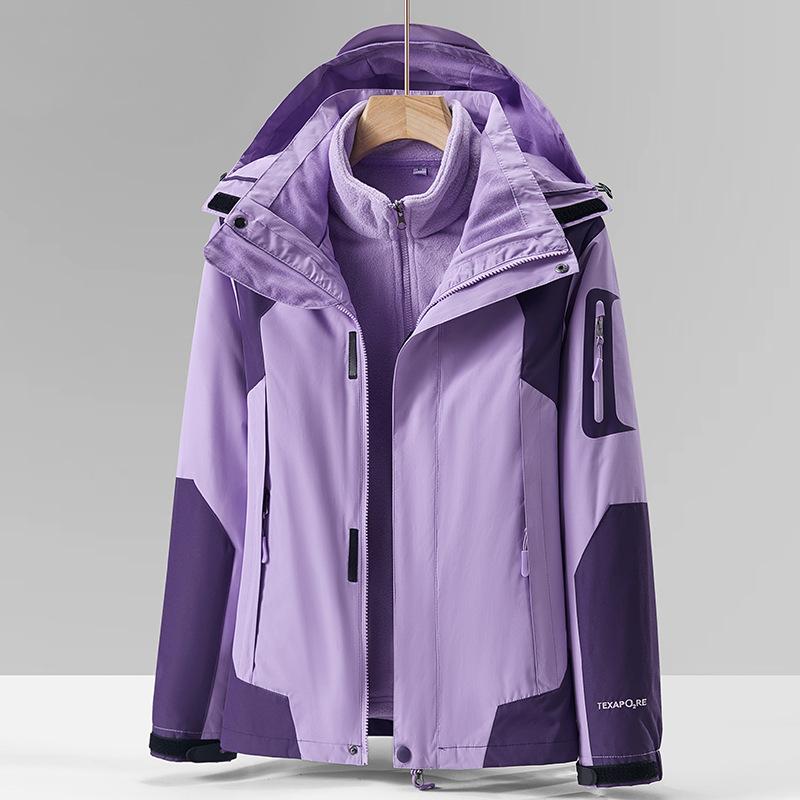 Outdoor Windproof and Waterproof Removable Jacket Three-in-one Winter Warm Jacket